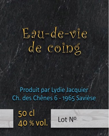 Eau-de-vie de coing, 40 % vol.